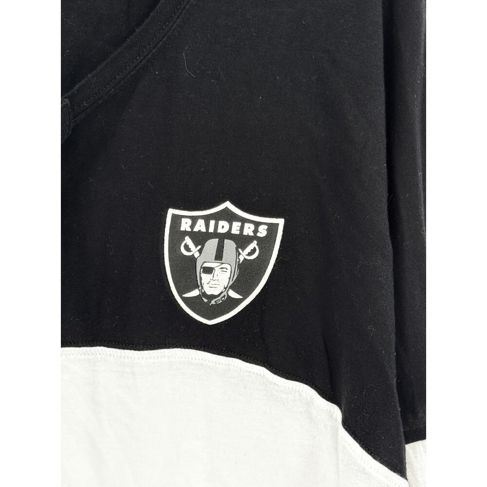 NFL Team Apparel Las Vegas Raiders Football Women's Lace-Up Tunic Top Size Large - Picture 5 of 5